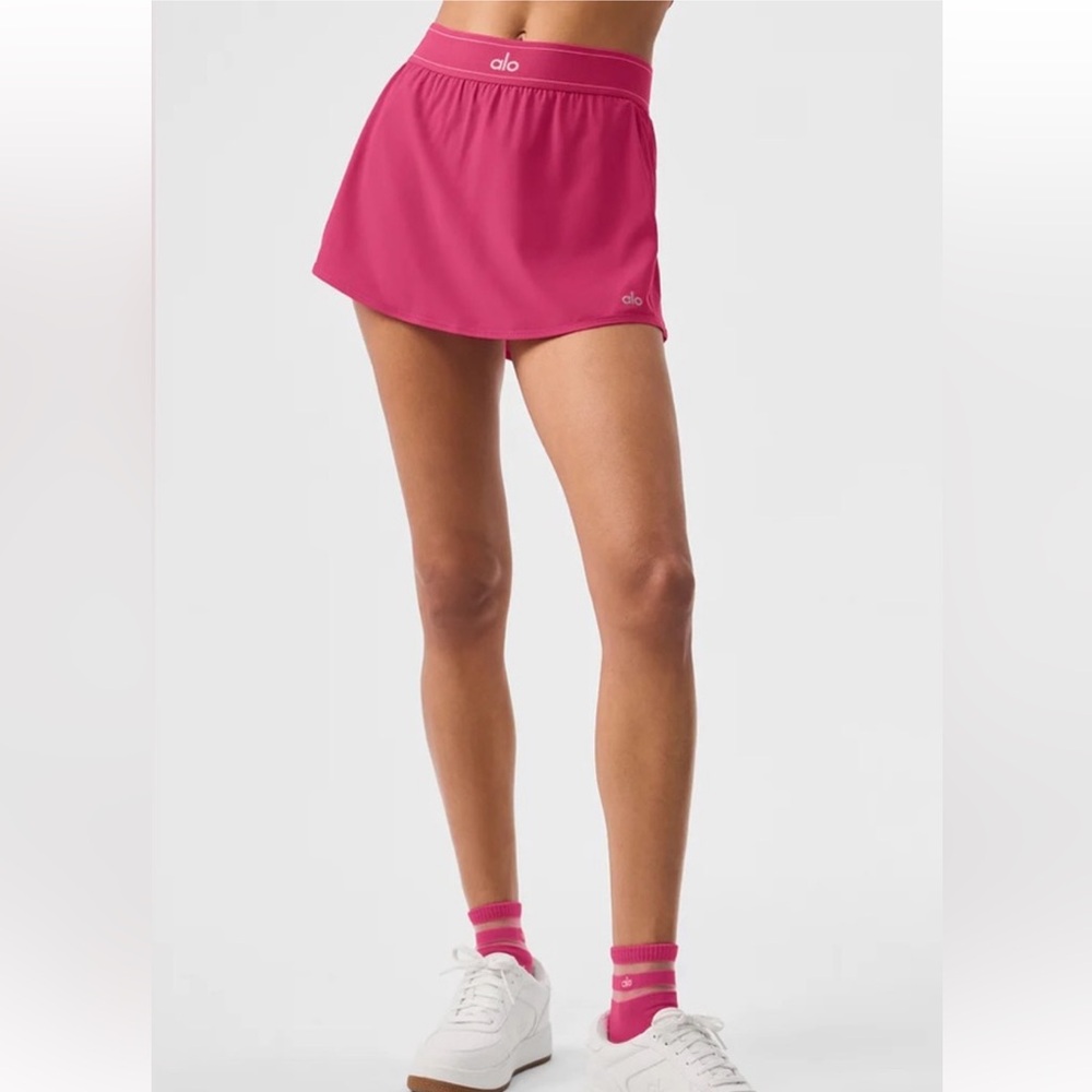 Alo Yoga Match Point Tennis Skirt - Pink Summer Crush